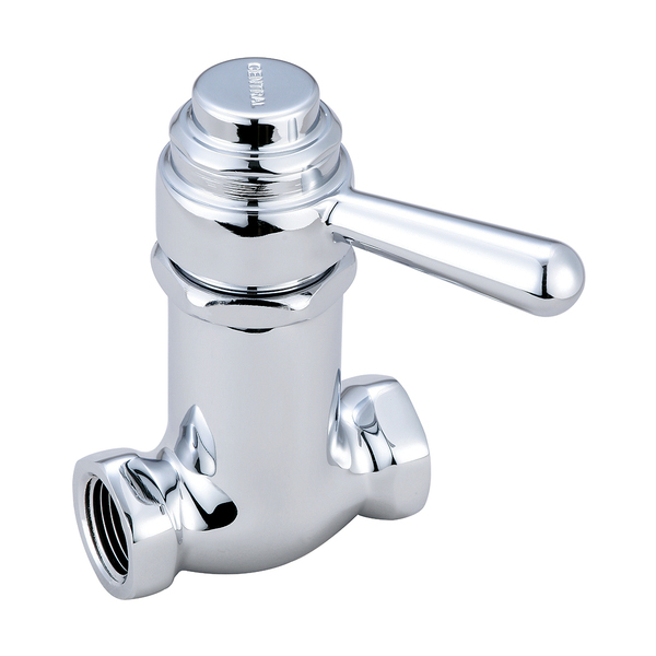 Central Brass Self-Close Straight Stop, NPT, Polished Chrome, Connection Size: 1/2" 0331-L1/2